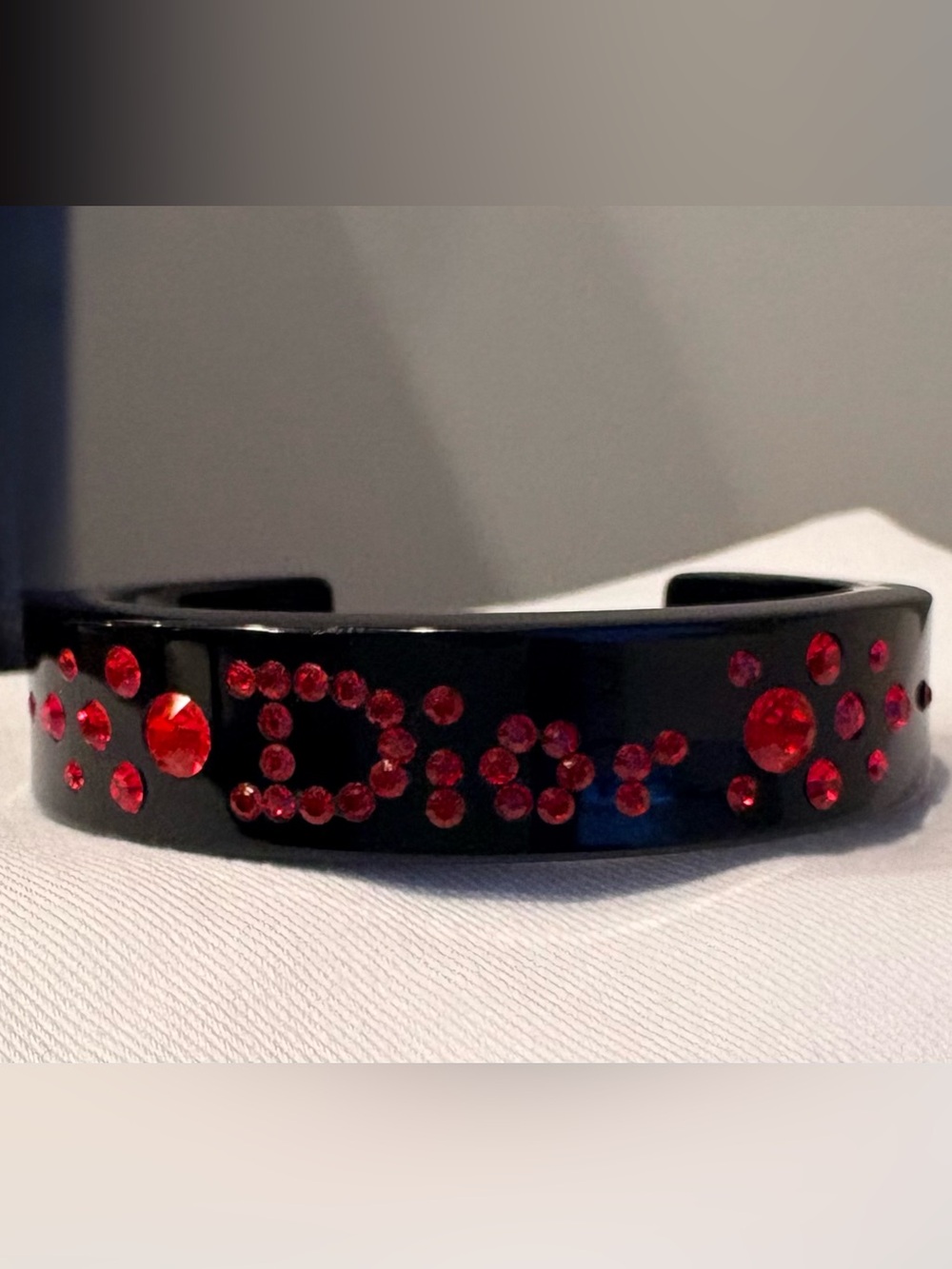 Christian Dior Resin & Crystal Logo Cuff Bracelet - New  - Firm Price Please